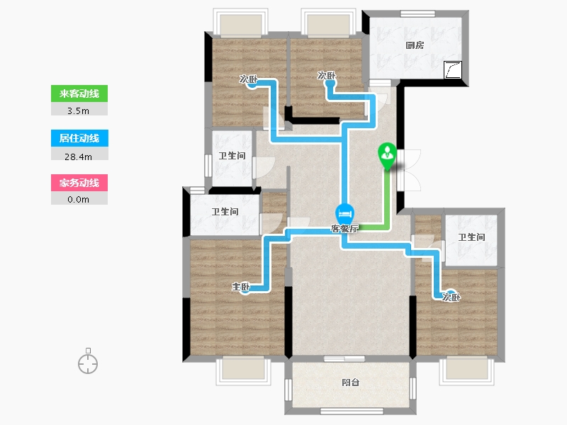 湖南省-长沙市-碧桂园·星城首府-108.78-户型库-动静线