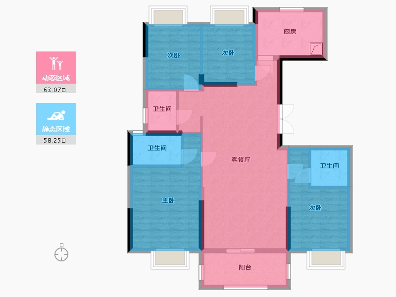 湖南省-长沙市-碧桂园·星城首府-108.78-户型库-动静分区