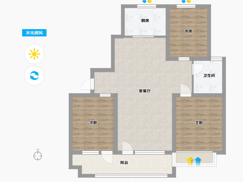 山东省-潍坊市-博裕7号-86.40-户型库-采光通风