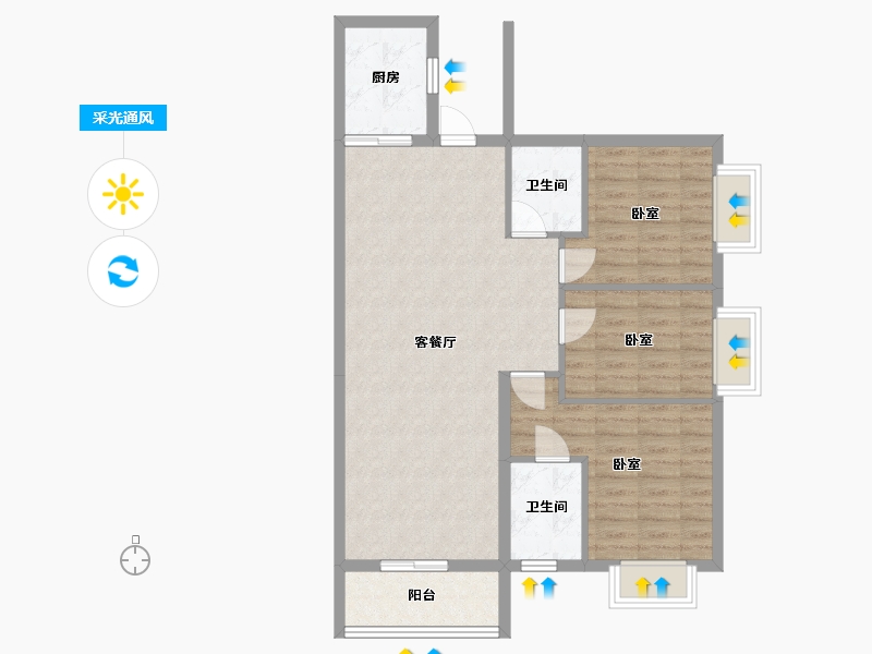 湖南省-株洲市-青龙湾-83.71-户型库-采光通风