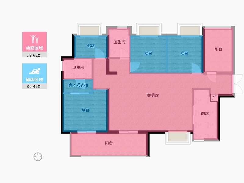 广东省-惠州市-灿邦珑廷-103.70-户型库-动静分区