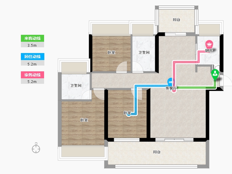 广东省-江门市-东方华庭-86.51-户型库-动静线