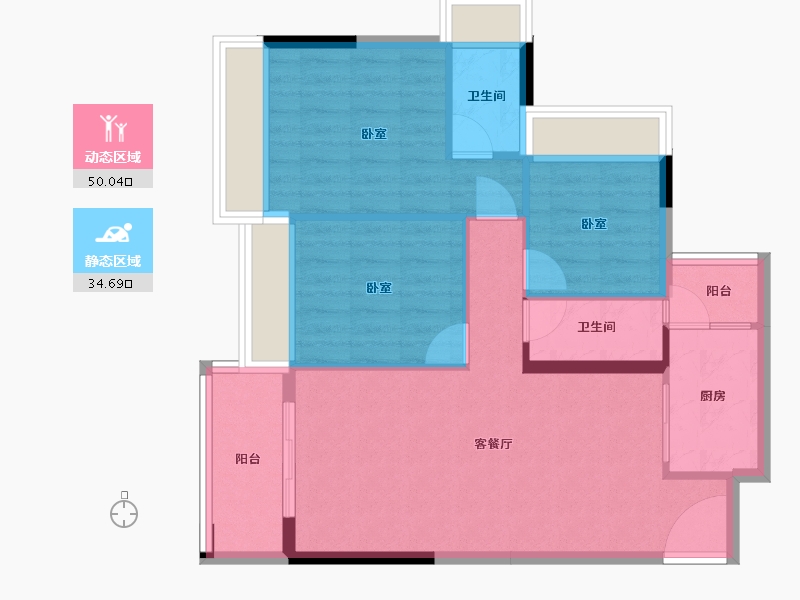 广东省-广州市-海港成天荷1号-76.18-户型库-动静分区