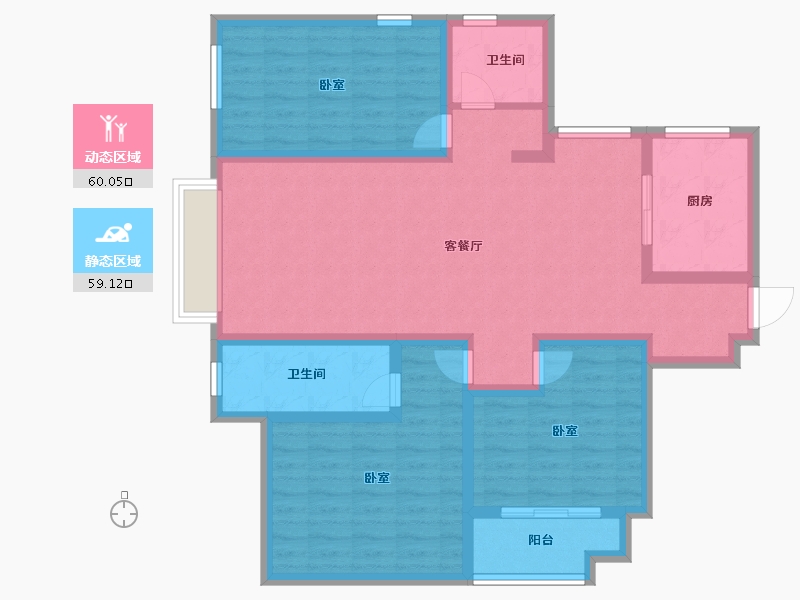 山东省-潍坊市-虞河生活城-106.00-户型库-动静分区