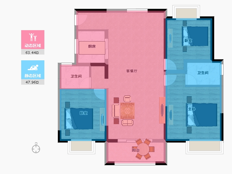 安徽省-安庆市-皖国紫竹園-99.99-户型库-动静分区