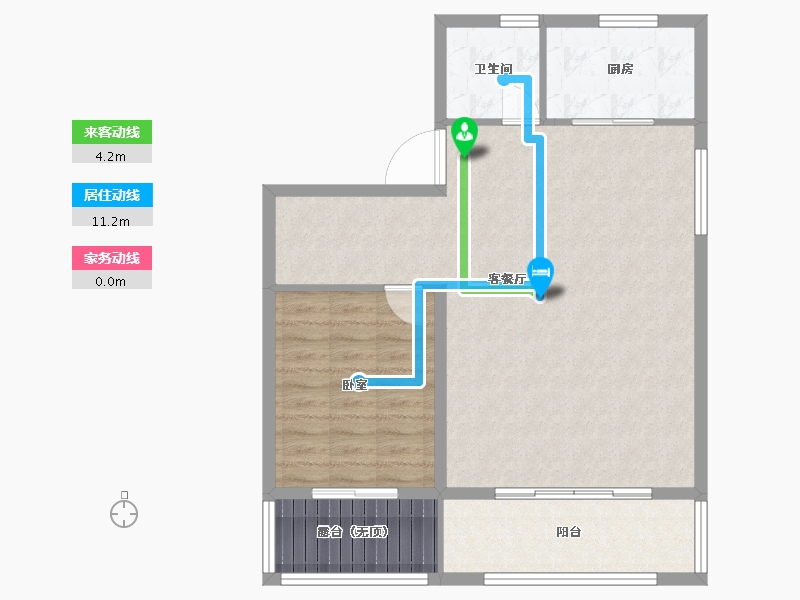 湖南省-长沙市-美的院子-82.78-户型库-动静线