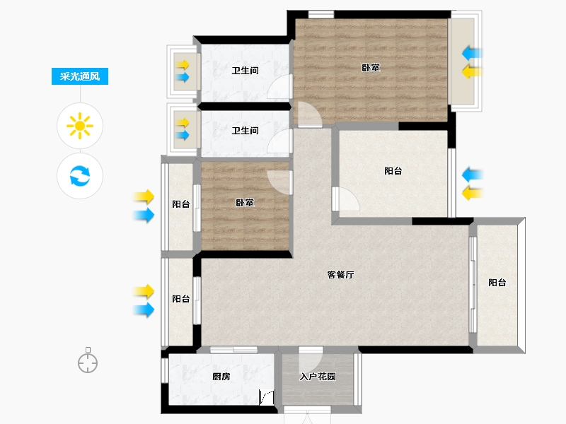 广东省-惠州市-方直君御-98.58-户型库-采光通风