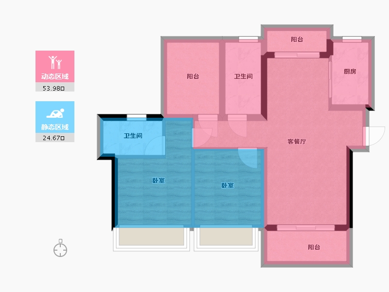 广东省-惠州市-龙光玖云台-69.29-户型库-动静分区