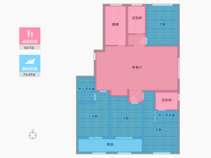 山东省-潍坊市-恒易·紫园-132.80-户型库-动静分区