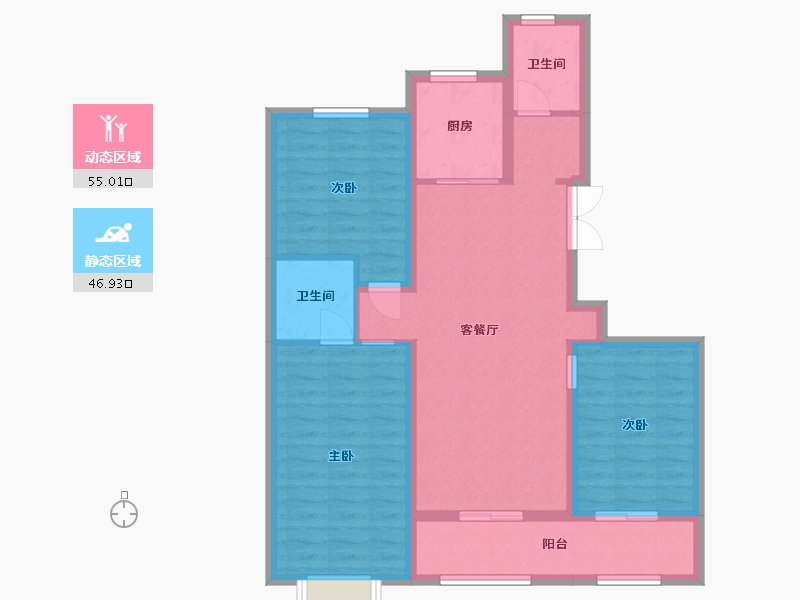 山东省-潍坊市-恒信·御峰-91.24-户型库-动静分区