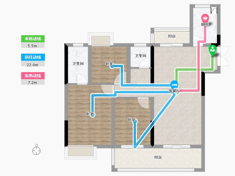 湖北省-宜昌市-弘洋·新都汇-94.98-户型库-动静线