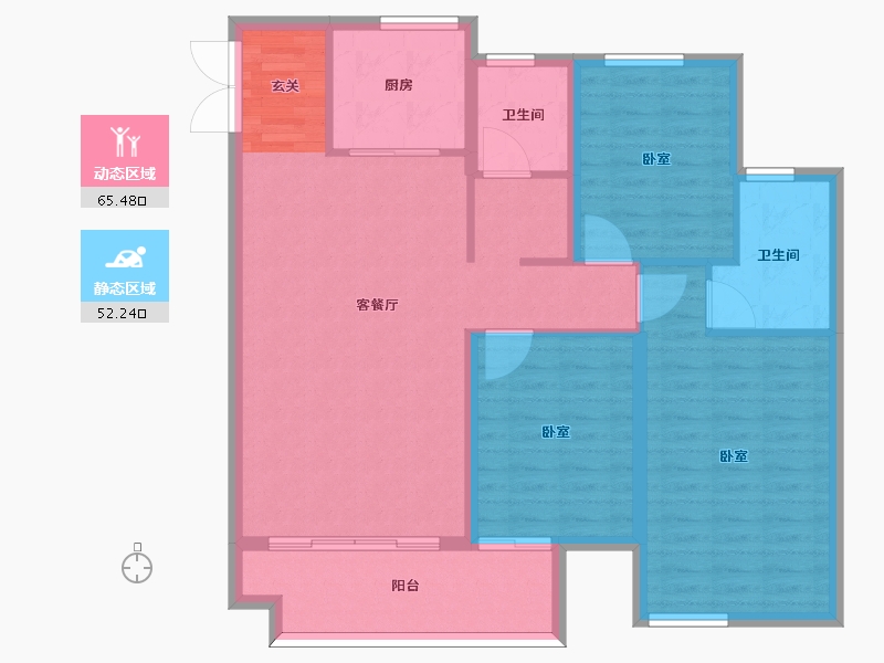 河南省-信阳市-柳岸春风-107.00-户型库-动静分区