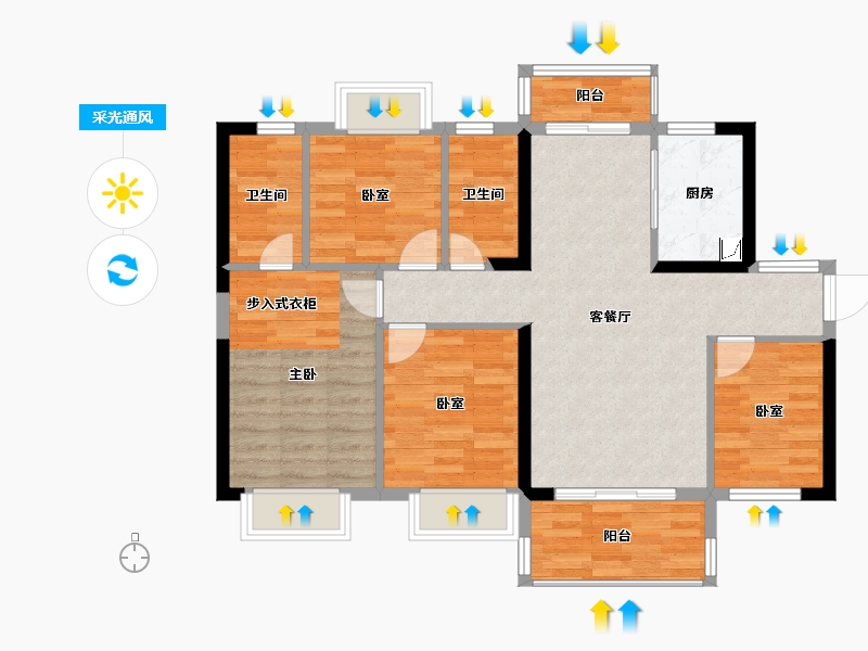 广西壮族自治区-贺州市-光大·江山半岛-89.63-户型库-采光通风