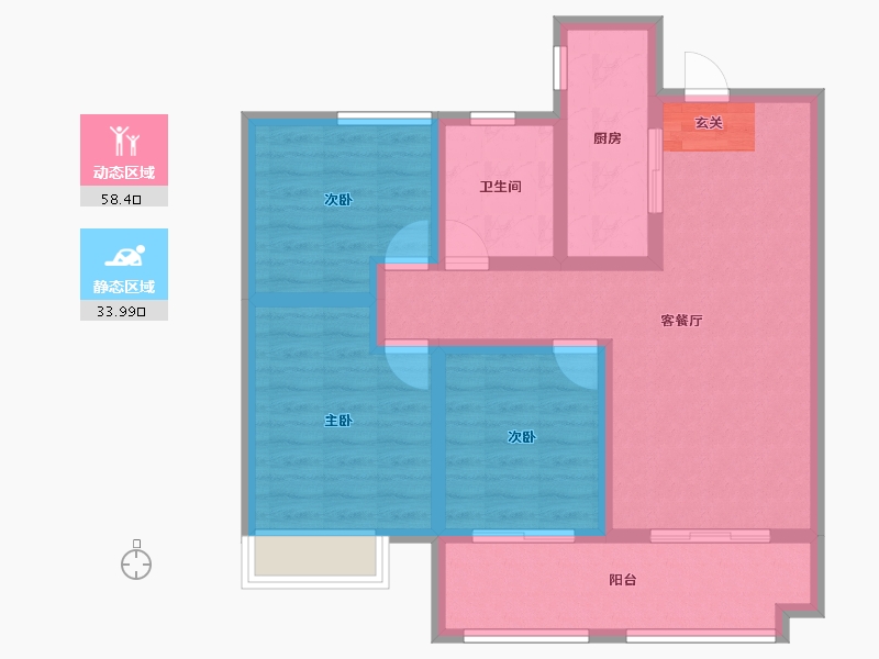 安徽省-阜阳市-天盛·凤凰城-81.67-户型库-动静分区