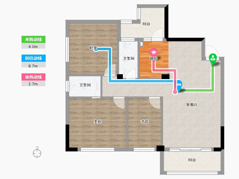 广西壮族自治区-贺州市-龙山苑-90.03-户型库-动静线