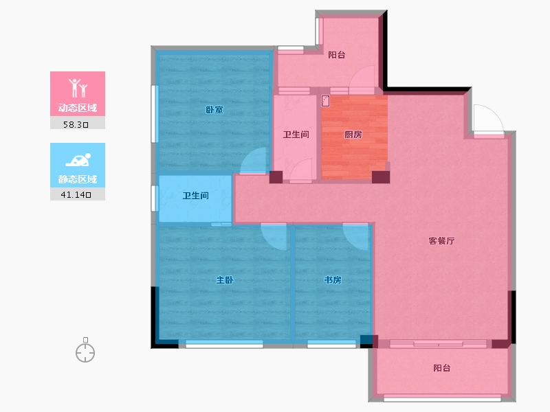 广西壮族自治区-贺州市-龙山苑-90.03-户型库-动静分区