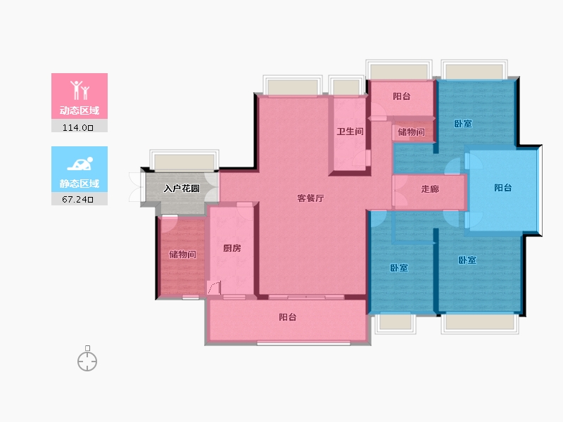 广东省-惠州市-方直君御-168.66-户型库-动静分区