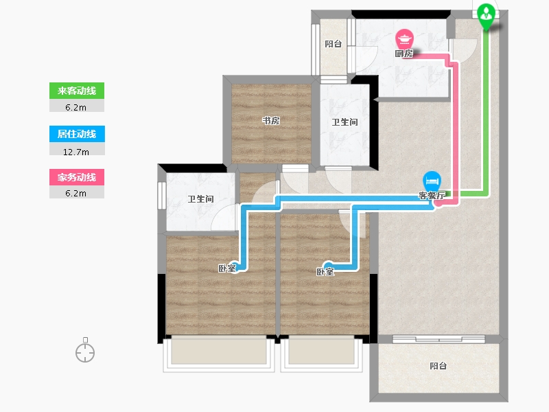 广东省-惠州市-碧桂园珑悦花园-78.18-户型库-动静线