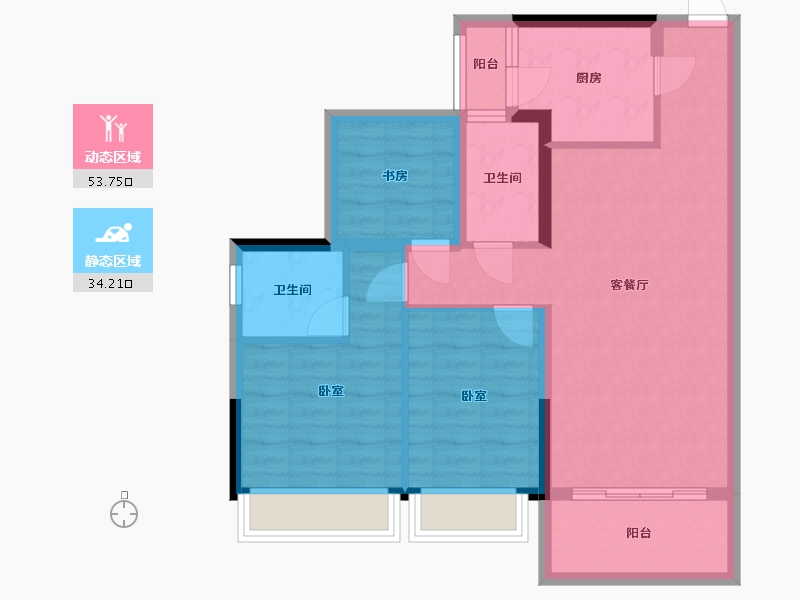 广东省-惠州市-碧桂园珑悦花园-78.18-户型库-动静分区