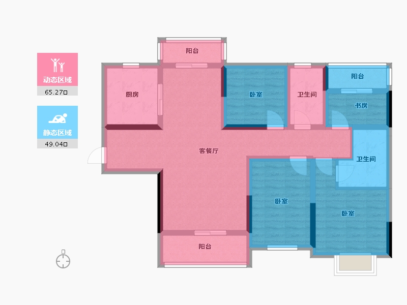 湖南省-株洲市-国投水木十里春风-100.29-户型库-动静分区