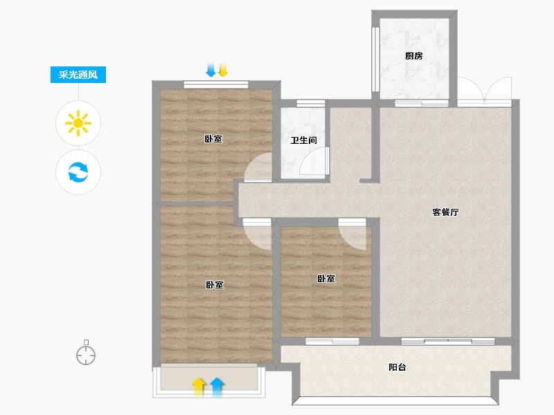 河南省-信阳市-柳岸春风-97.50-户型库-采光通风