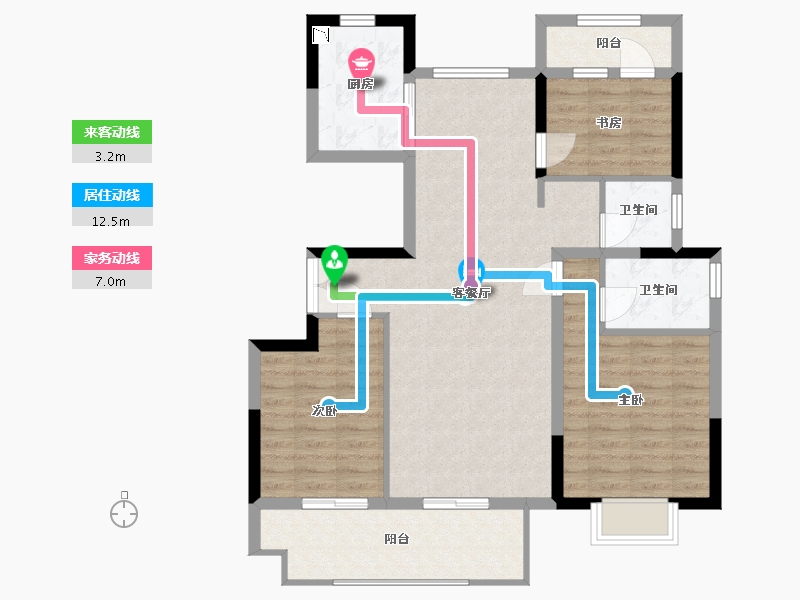 安徽省-安庆市-逸龙府-92.75-户型库-动静线