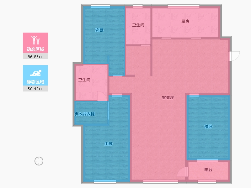 山东省-潍坊市-恒易·紫园-124.80-户型库-动静分区