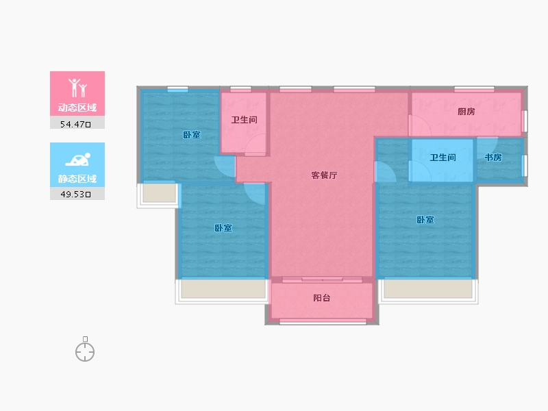 广东省-汕头市-碧桂园珑悦府-94.00-户型库-动静分区