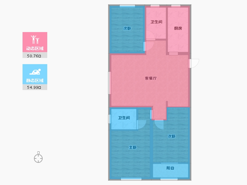 山东省-潍坊市-恒易·紫园-95.20-户型库-动静分区