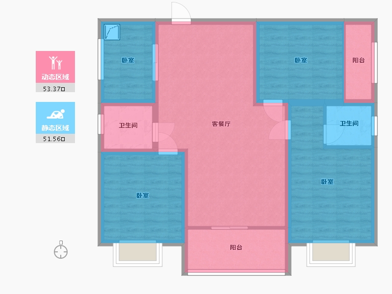 湖南省-株洲市-森林公馆-93.26-户型库-动静分区