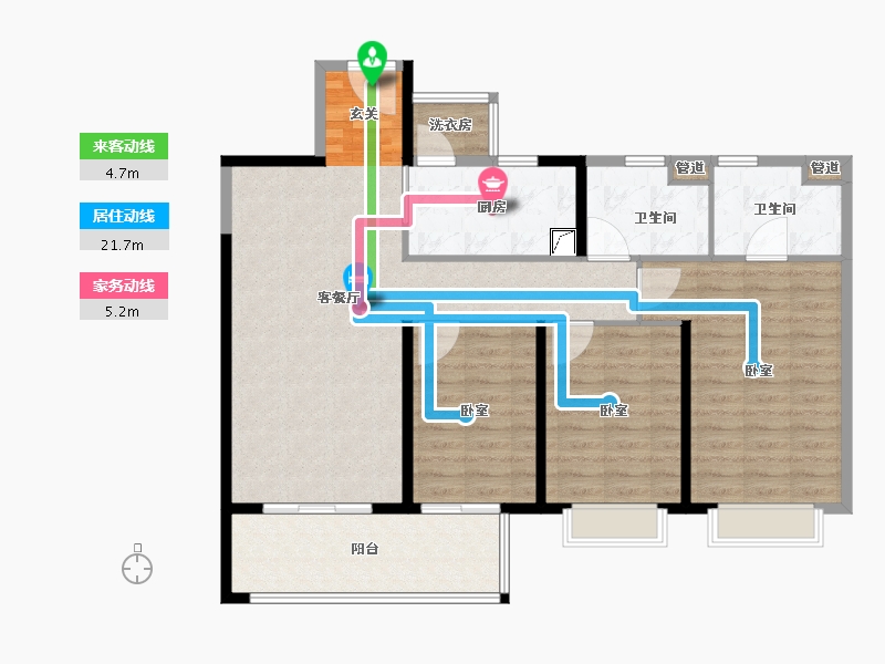 云南省-昆明市-中海寰宇天下-100.06-户型库-动静线