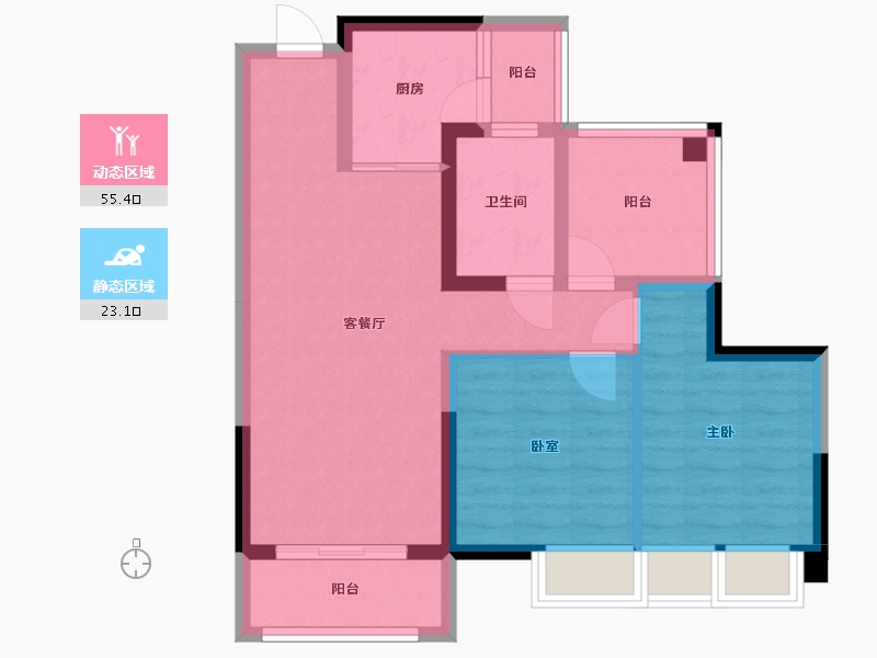 广东省-广州市-珠水豪庭-68.99-户型库-动静分区