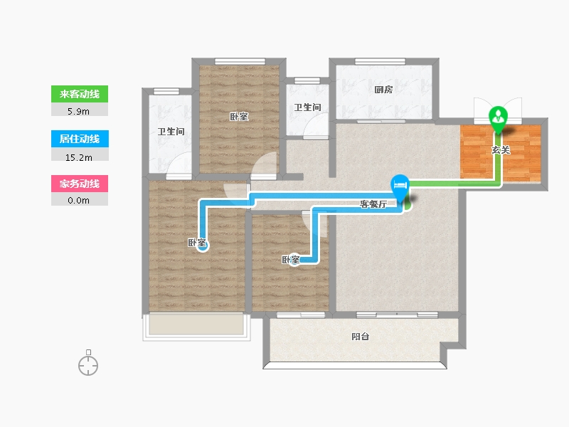 河南省-信阳市-柳岸春风-111.01-户型库-动静线