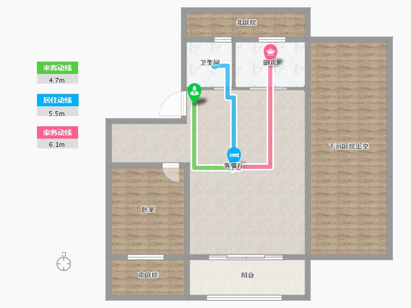 湖南省-长沙市-美的院子-127.09-户型库-动静线