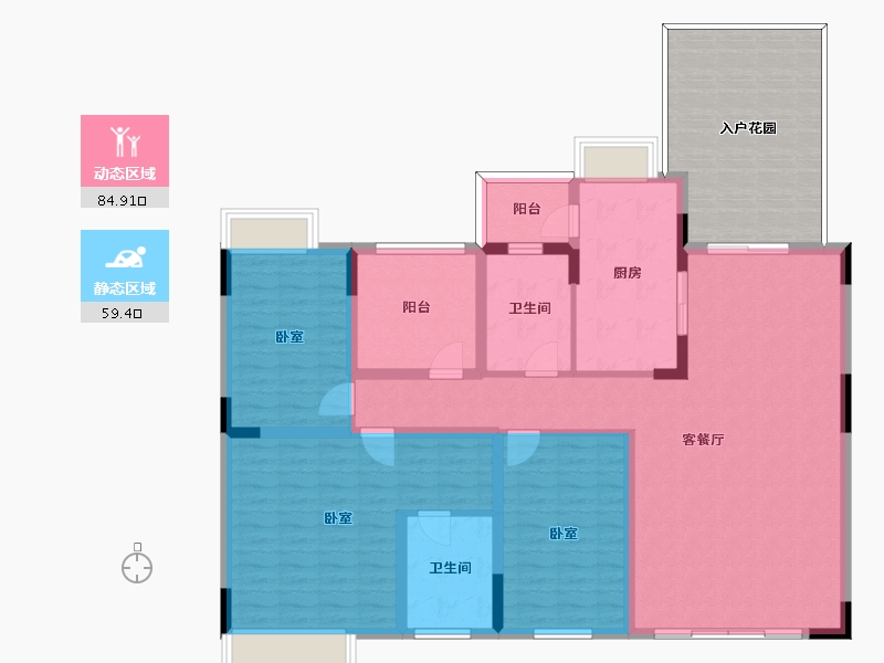 广东省-惠州市-方直君御-148.99-户型库-动静分区