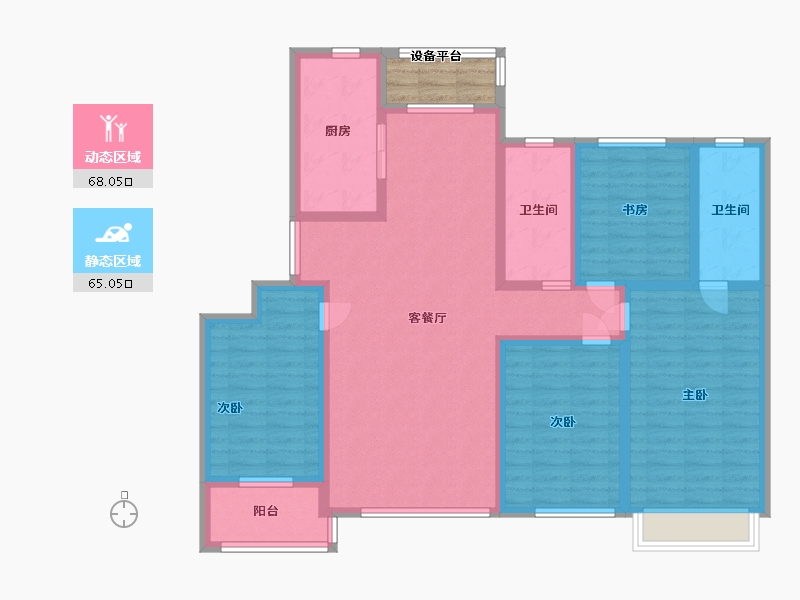 山东省-潍坊市-东方天韵韵和园-121.59-户型库-动静分区