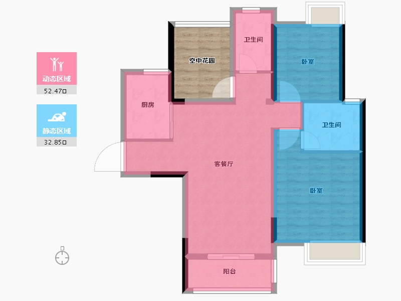 湖北省-宜昌市-清江·月亮湾-84.47-户型库-动静分区