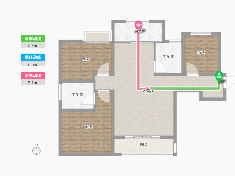 山东省-潍坊市-虞河生活城-104.00-户型库-动静线