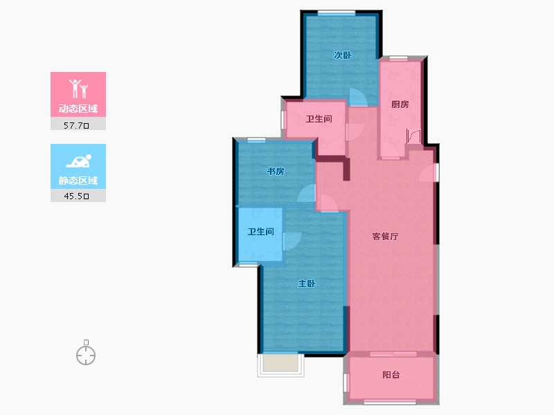 湖南省-长沙市-新力·紫园-92.00-户型库-动静分区