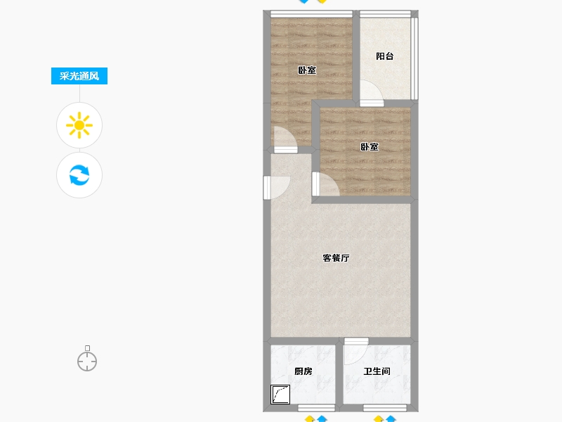 广东省-湛江市-荣福君至壹号-55.60-户型库-采光通风