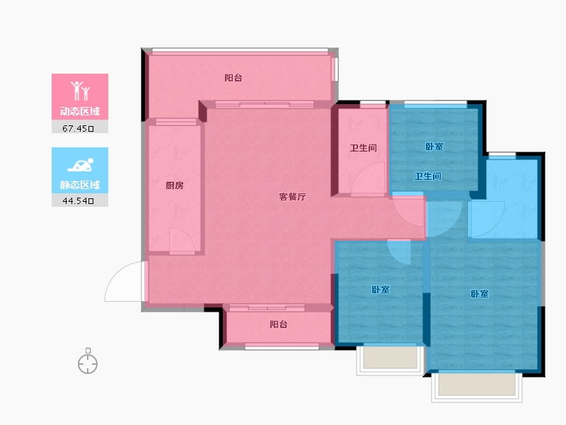 广东省-广州市-恒大鼎湖豪庭-101.00-户型库-动静分区