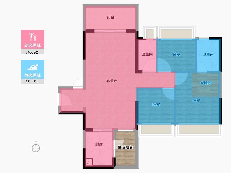 广东省-湛江市-荣基·满芳庭-87.17-户型库-动静分区