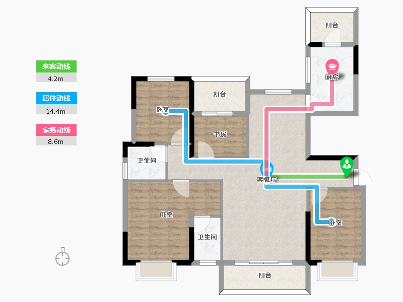 河南省-信阳市-康桥学苑-111.62-户型库-动静线