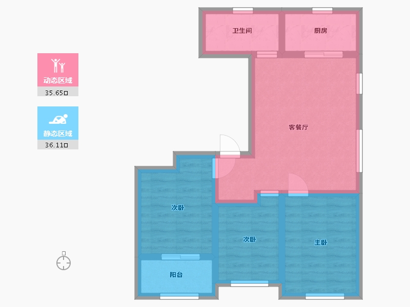 山东省-潍坊市-滨海87号-62.93-户型库-动静分区