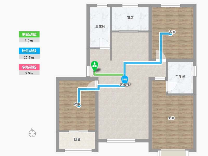 山东省-潍坊市-滨海87号-89.99-户型库-动静线