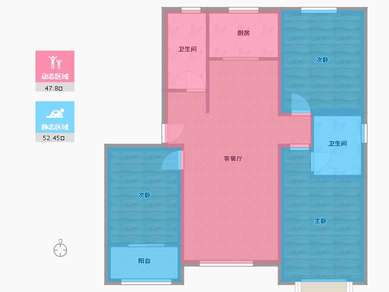 山东省-潍坊市-滨海87号-89.99-户型库-动静分区