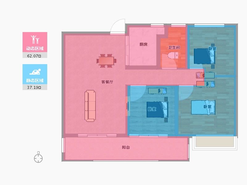 安徽省-安庆市-皖源首府-90.01-户型库-动静分区