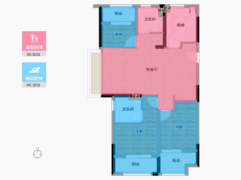 浙江省-宁波市-万科云谷-72.04-户型库-动静分区