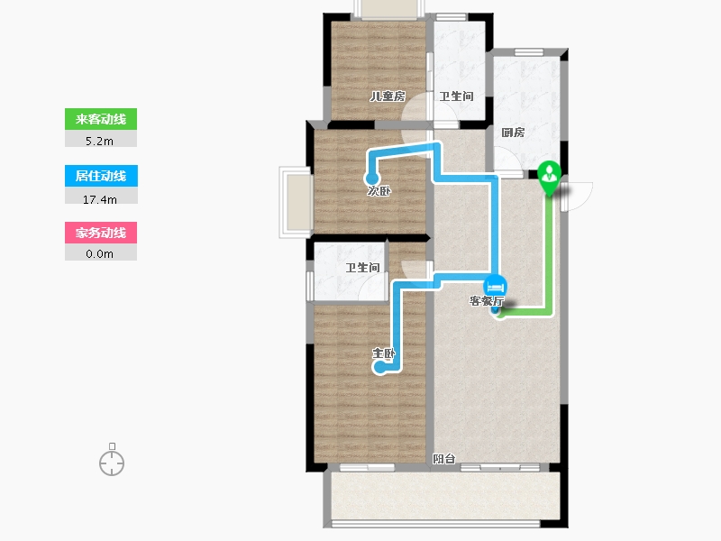 湖南省-长沙市-长沙雨花吾悦广场-112.20-户型库-动静线