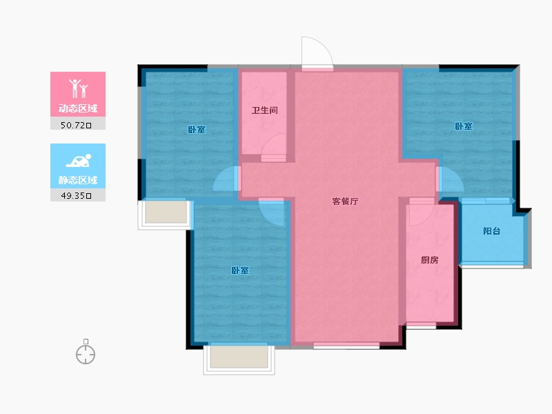 山东省-潍坊市-虞河生活城-89.00-户型库-动静分区